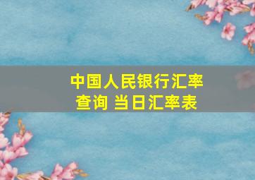 中国人民银行汇率查询 当日汇率表